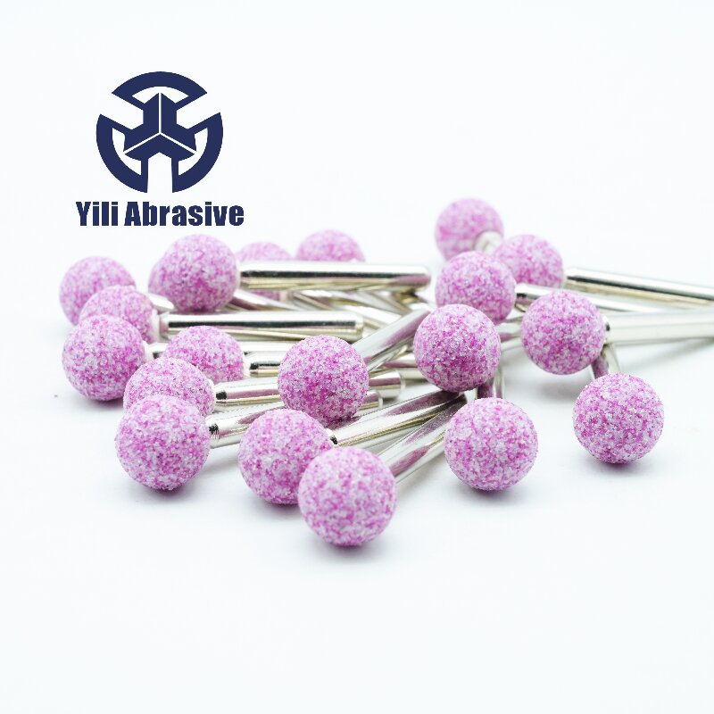 Ceramic Mounted Points 5/8" × 5/8"(16X16X6mm) RA+WA46, Materials: Ruby, Grit: 46#, Sphercial shape